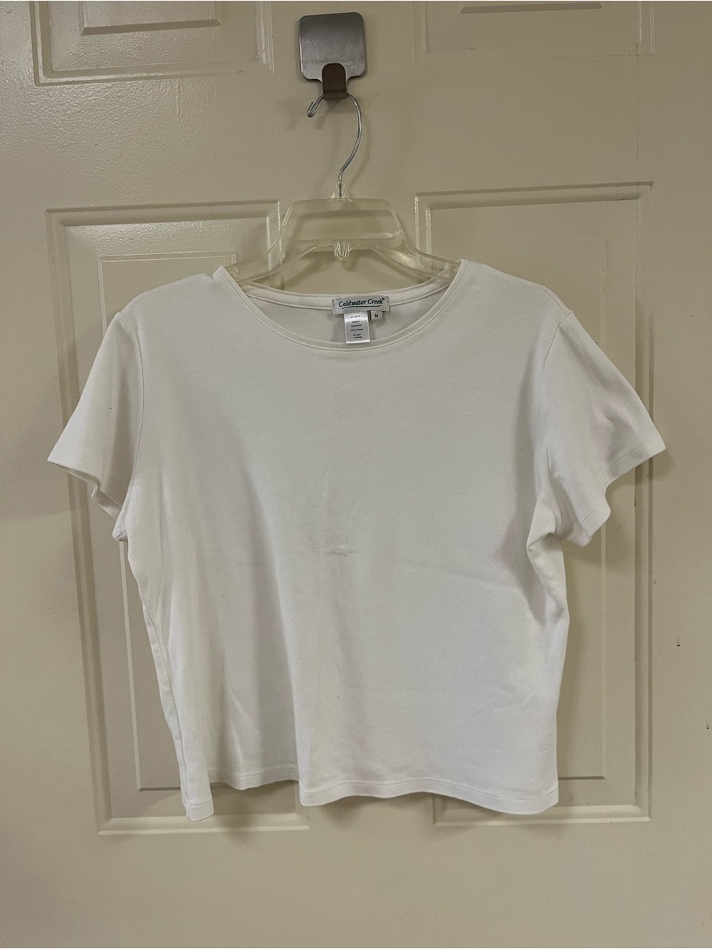 Coldwater Creek White Short-Sleeve Crew Tee